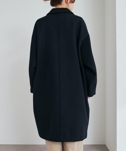 PUAL CE CIN(ピュアルセシン)の「【日本製】メルトンチェスターコート(チェスターコート・レディース・ブラック・FREE)」の8枚目の写真