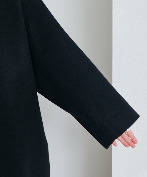 PUAL CE CIN(ピュアルセシン)の「【日本製】メルトンチェスターコート(チェスターコート・レディース・ブラック・FREE)」の10枚目の写真