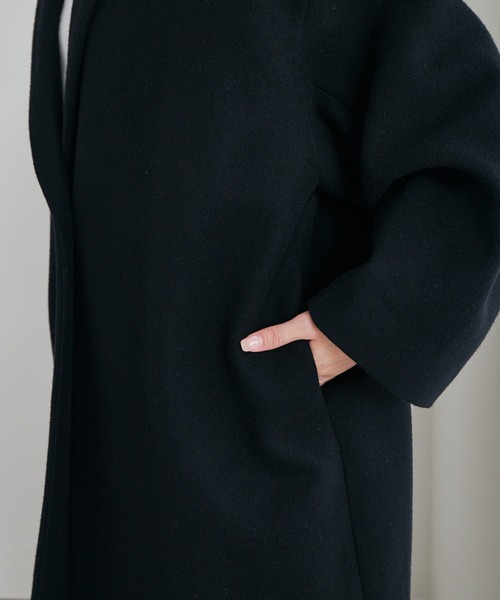 PUAL CE CIN(ピュアルセシン)の「【日本製】メルトンチェスターコート(チェスターコート・レディース・ブラック・FREE)」の11枚目の写真