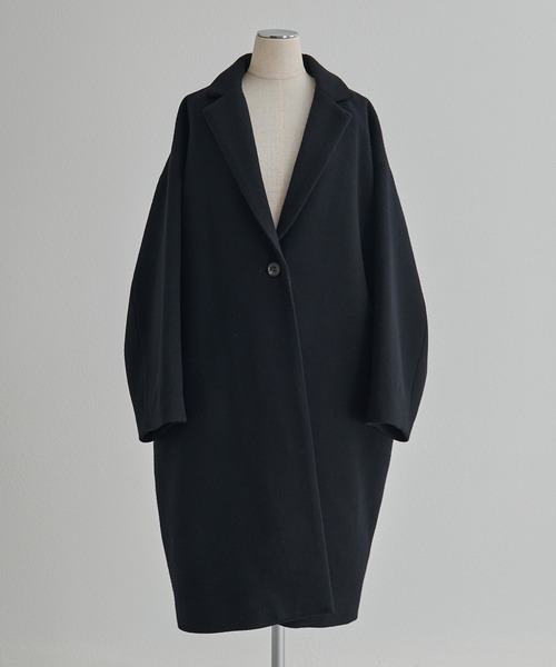PUAL CE CIN(ピュアルセシン)の「【日本製】メルトンチェスターコート(チェスターコート・レディース・ブラック・FREE)」の14枚目の写真
