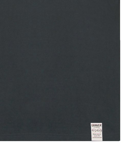 GRAVER（グレーバー）の「[UNISEX]ビッグライフロゴハートスマイルバンファルティ_チャコール（Tシャツ/カットソー・レディース・チャコールグレー・LARGE/SMALL）」の4枚目の写真