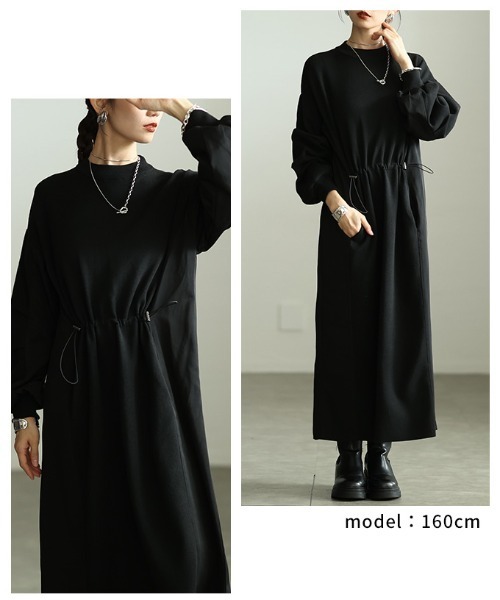 Sawa a la mode(サワアラモード)の「切替タックスリーブドロストワンピース(ワンピース・レディース・ブラック・FREE)」の10枚目の写真
