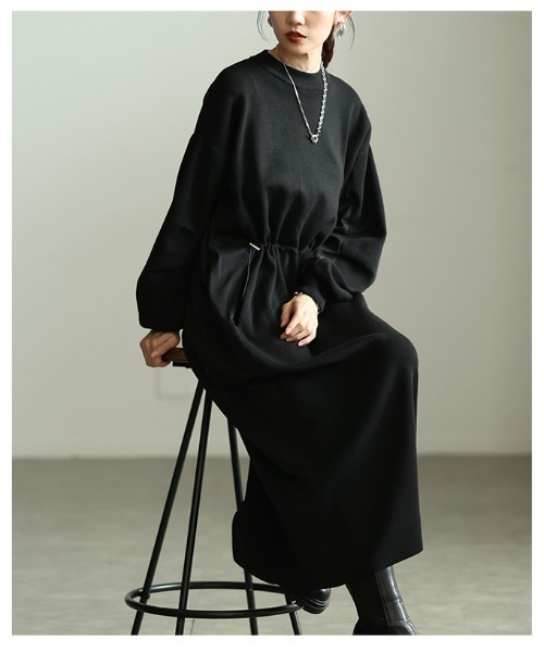 Sawa a la mode(サワアラモード)の「切替タックスリーブドロストワンピース(ワンピース・レディース・ブラック・FREE)」の16枚目の写真