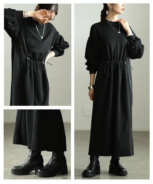 Sawa a la mode(サワアラモード)の「切替タックスリーブドロストワンピース(ワンピース・レディース・ブラック・FREE)」の17枚目の写真