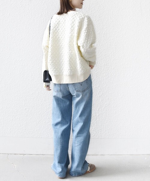 SHIPS（シップス）の「【WEB限定】〈手洗い可能〉キルティング ジャカード キーネック プルオーバー（Tシャツ/カットソー・レディース・オフホワイト/グレー/ネイビー・ONE SIZE）」の12枚目の写真