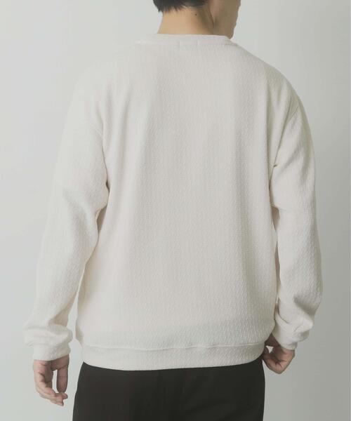 ITEMS URBANRESEARCH（アイテムズ アーバンリサーチ）の「ポケット切替ツイードクルーネックtops（Tシャツ/カットソー・メンズ・オフホワイト/ブラック/ブルー系その他・MEDIUM/LARGE）」の6枚目の写真