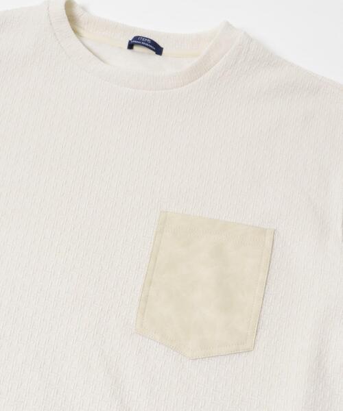 ITEMS URBANRESEARCH（アイテムズ アーバンリサーチ）の「ポケット切替ツイードクルーネックtops（Tシャツ/カットソー・メンズ・オフホワイト/ブラック/ブルー系その他・MEDIUM/LARGE）」の12枚目の写真