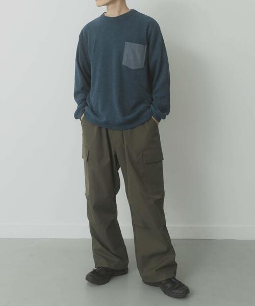 ITEMS URBANRESEARCH（アイテムズ アーバンリサーチ）の「ポケット切替ツイードクルーネックtops（Tシャツ/カットソー・メンズ・オフホワイト/ブラック/ブルー系その他・MEDIUM/LARGE）」の16枚目の写真