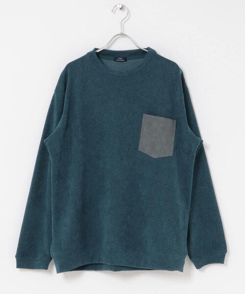 ITEMS URBANRESEARCH（アイテムズ アーバンリサーチ）の「ポケット切替ツイードクルーネックtops（Tシャツ/カットソー・メンズ・オフホワイト/ブラック/ブルー系その他・MEDIUM/LARGE）」の17枚目の写真
