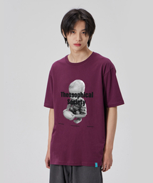 [シオソフィカルソサイエティ]コットンルーズフィット半袖Tシャツ_プラムパープル