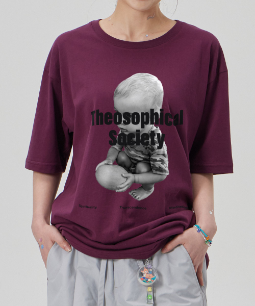 ASTRAL PROJECTION（アストラルプロジェクション）の「[シオソフィカルソサイエティ]コットンルーズフィット半袖Tシャツ_プラムパープル（Tシャツ/カットソー・メンズ・その他・LARGE/MEDIUM/X-LARGE/XX-LARGE）」の5枚目の写真