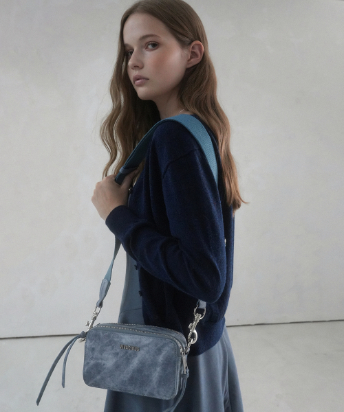 Vivacious（ビバシャス）の「Keira Mini Square Bag - 5COL（メッセンジャーバッグ・レディース・ピンク/アイボリー/ブラック/ブラックミックス/グレイッシュブルー・FREE）」の16枚目の写真