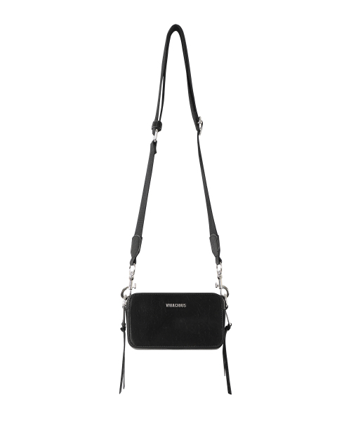 Vivacious（ビバシャス）の「Keira Mini Square Bag - 5COL（メッセンジャーバッグ・レディース・ピンク/アイボリー/ブラック/ブラックミックス/グレイッシュブルー・FREE）」の6枚目の写真