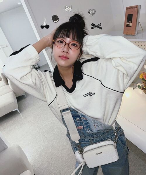 Vivacious（ビバシャス）の「Keira Mini Square Bag - 5COL（メッセンジャーバッグ・レディース・ピンク/アイボリー/ブラック/ブラックミックス/グレイッシュブルー・FREE）」の10枚目の写真