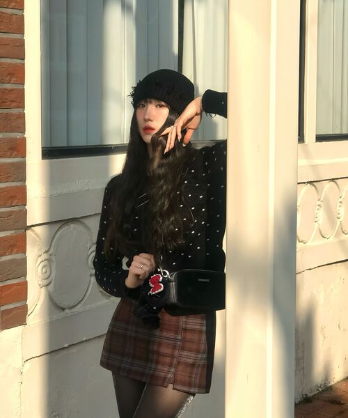 Vivacious（ビバシャス）の「Keira Mini Square Bag - 5COL（メッセンジャーバッグ・レディース・ピンク/アイボリー/ブラック/ブラックミックス/グレイッシュブルー・FREE）」の19枚目の写真