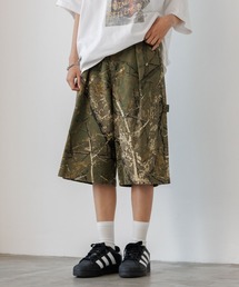 PBLIM（ページボーイリム）の「《UNISEX》ワイドハーフパンツ　レオパード/リアルツリー（デニムパンツ）」