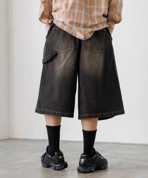 PBLIM（ページボーイリム）の「《UNISEX》ワイドハーフパンツ（デニムパンツ・レディース・ブルー/ブラック/レオパード/リアルツリーカモ・MEDIUM/LARGE）」の8枚目の写真