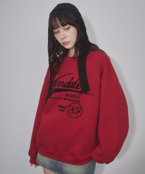 ENVYM（アンビー）の「ヴィンテージプリントオーバーサイズスウェット（スウェット・レディース・グレー/レッド/ブラウン/ブラック・FREE）」の5枚目の写真