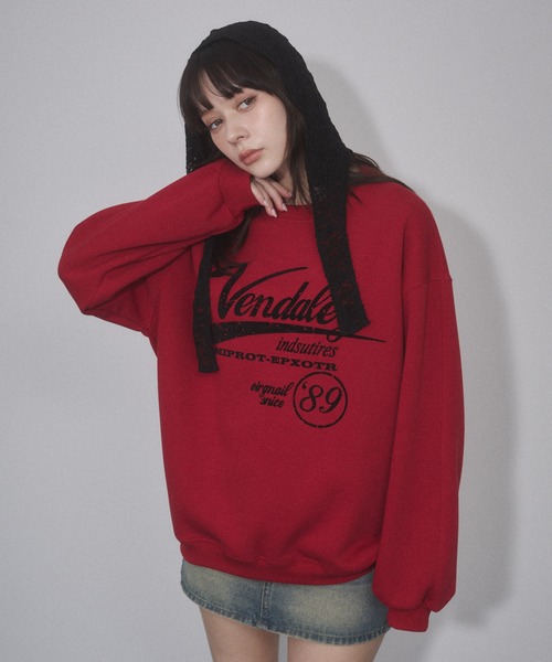 ENVYM（アンビー）の「ヴィンテージプリントオーバーサイズスウェット（スウェット・レディース・グレー/レッド/ブラウン/ブラック・FREE）」の6枚目の写真