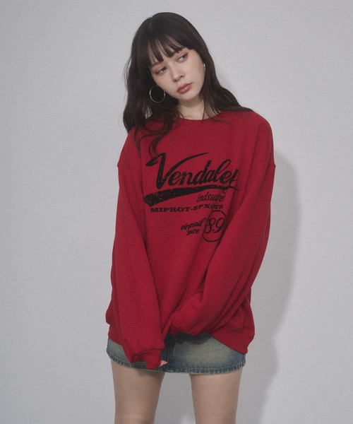 ENVYM（アンビー）の「ヴィンテージプリントオーバーサイズスウェット（スウェット・レディース・グレー/レッド/ブラウン/ブラック・FREE）」の8枚目の写真