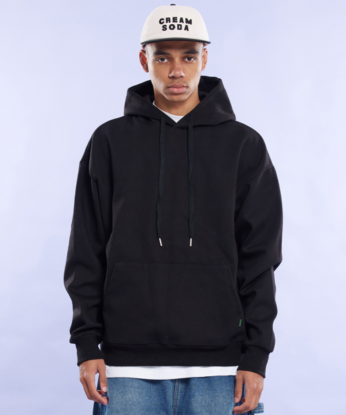 CREAM SODA LAB(クリームソーダラボ)の「ブランクオールシーズンフードブラック(パーカー・レディース・ブラック・MEDIUM/LARGE/X-LARGE)」の1枚目の写真