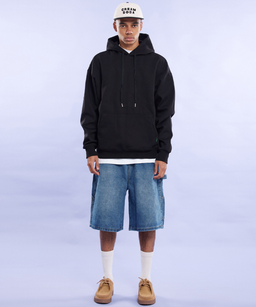 CREAM SODA LAB(クリームソーダラボ)の「ブランクオールシーズンフードブラック(パーカー・レディース・ブラック・MEDIUM/LARGE/X-LARGE)」の2枚目の写真