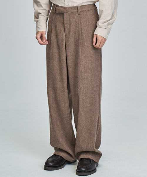 PRAIRIE GINZA(プレリーギンザ)の「ウールリラックスフィットスラックス(ベージュ)(スラックス・メンズ・ベージュ・SMALL/MEDIUM/LARGE)」の5枚目の写真