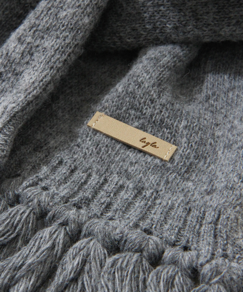 Diamond Layla（ダイアモンドレイラ）の「Baby Alpaca & Ramswool Tassel Muffler M7 Merange Gray（マフラー・レディース・その他・ONE SIZE）」の2枚目の写真