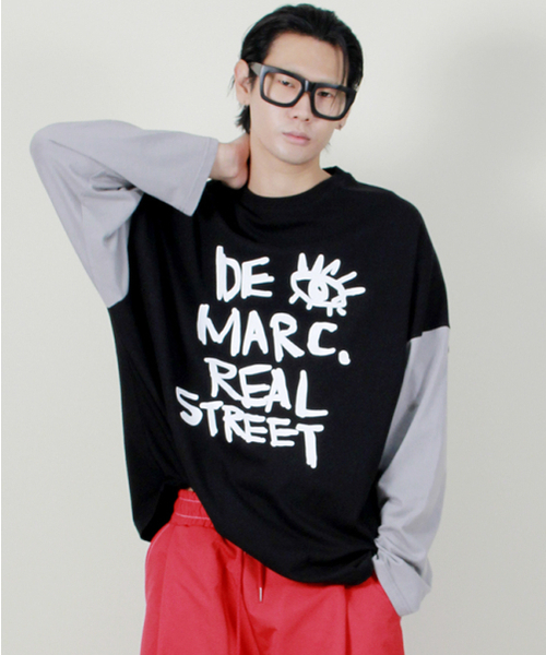 DEMARC(ドゥマーク)の「オーバーサイズストリートテキスト配色長袖Tシャツブラック(Tシャツ/カットソー・メンズ・その他・MEDIUM/LARGE)」の6枚目の写真
