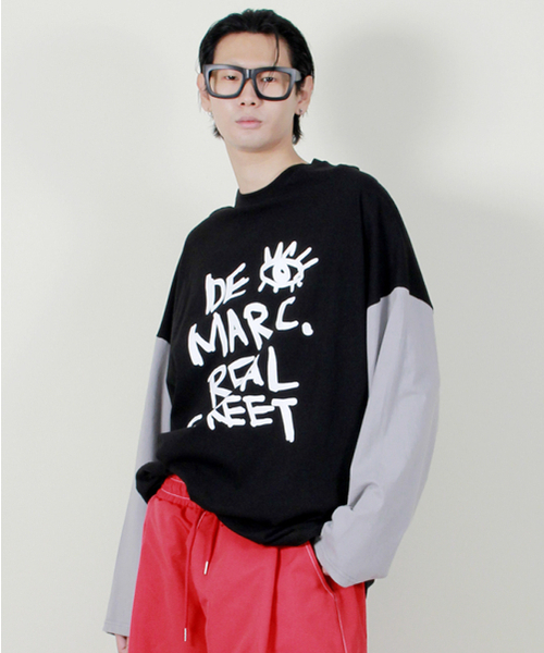 DEMARC(ドゥマーク)の「オーバーサイズストリートテキスト配色長袖Tシャツブラック(Tシャツ/カットソー・メンズ・その他・MEDIUM/LARGE)」の8枚目の写真