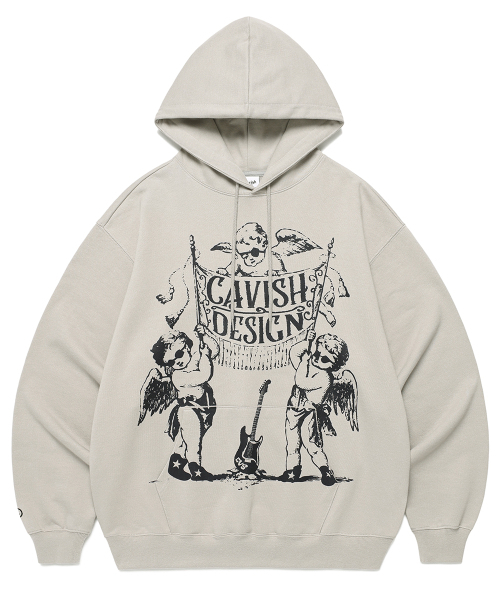 Cavish(カビシ)の「FLAG ANGELS HOODIE ASH(CV2EFUM403A)(パーカー・レディース・ライトグレー・SMALL/LARGE/X-LARGE)」の1枚目の写真