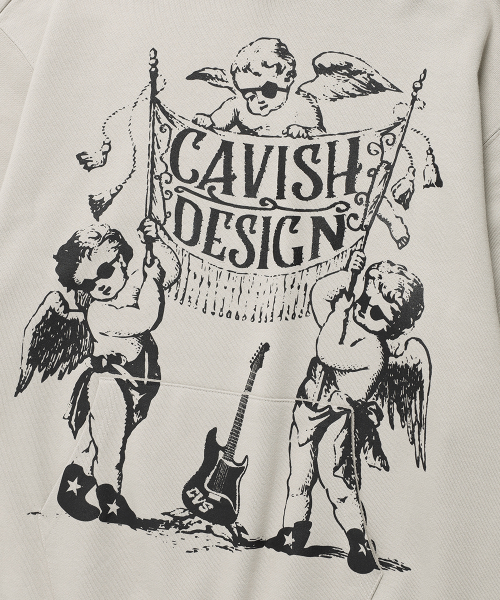 Cavish(カビシ)の「FLAG ANGELS HOODIE ASH(CV2EFUM403A)(パーカー・レディース・ライトグレー・SMALL/LARGE/X-LARGE)」の4枚目の写真