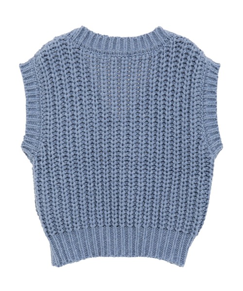 AMERICAN HOLIC（アメリカンホリック）の「ローゲージVネックニットベスト（ベスト・レディース・チャコールグレー/ブルー/ベージュ・FREE）」の8枚目の写真