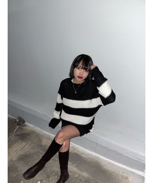 VASTIC(バスティック)の「ブラシストライプニット_ブラック/ホワイト(ニット/セーター・メンズ・その他・MEDIUM/LARGE)」の19枚目の写真