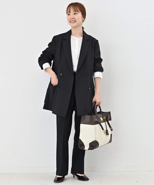 SLOBE IENA（スローブイエナ）の「《セットアップ対応可/追加2》ウォッシャブルツイルダブルジャケット（テーラードジャケット・レディース・グレー/ネイビー・36/38）」の16枚目の写真