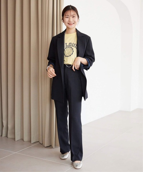 SLOBE IENA（スローブイエナ）の「《セットアップ対応可/追加2》ウォッシャブルツイルダブルジャケット（テーラードジャケット・レディース・グレー/ネイビー・36/38）」の19枚目の写真