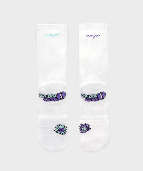ODDSOCKS（オッドソックス）の「[3PACK] クールマックスクッショニングカラーロニングクルーソックス-ホワイトセット（スポーツグッズ・レディース・その他・M23cm～25cm/L25cm～27cm）」の5枚目の写真