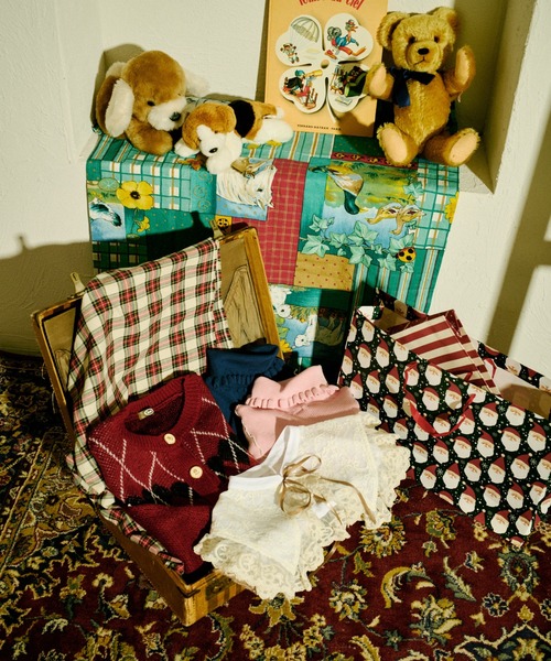 kutir（クティール）の「【クティールとレトロ】レースリボンハート柄アーガイルカーディガン（カーディガン/ボレロ・レディース・ネイビー/レッド・FREE）」の12枚目の写真