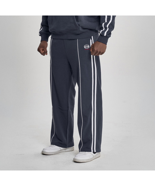 セール】ストレートワイドパイピングパンツ - インクネイビー