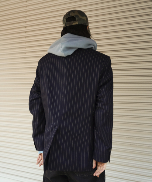 JOINT WORKS（ジョイントワークス）の「J ダブルストライプジャケット（テーラードジャケット・メンズ・チャコールグレー/ネイビー・MEDIUM/LARGE）」の4枚目の写真