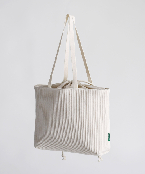 GREEN STUFF(グリーンスタッフ)の「boat string bag 66 corduroy canvas - ivory L(エコバッグ/サブバッグ・レディース・その他・FREE)」の2枚目の写真