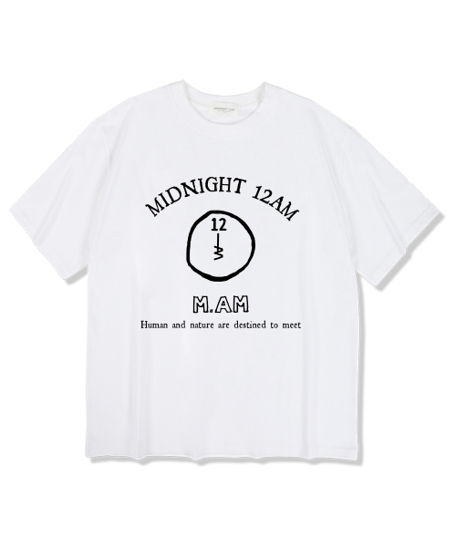 MIDNIGHT12AM(ミッドナイト12エーエム)の「12M.AMロゴ半袖Tシャツホワイト(Tシャツ/カットソー・メンズ・その他・LARGE/X-LARGE/XX-LARGE)」の1枚目の写真