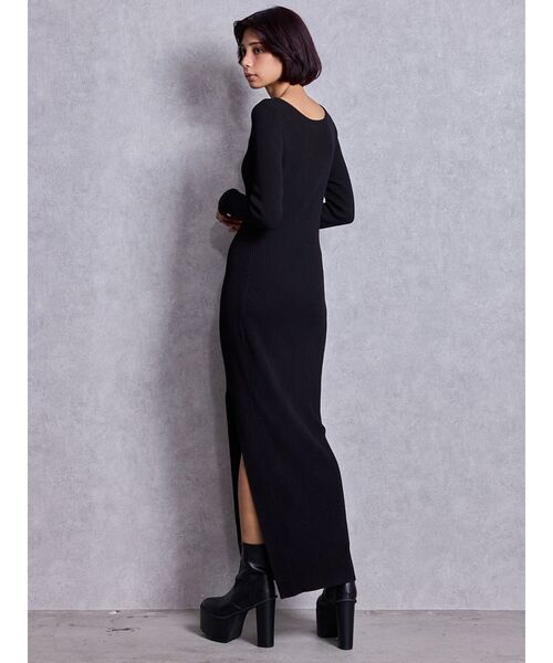GYDA(ジェイダ)の「GD bijou MOLD LONGニットワンピース(ワンピース・レディース・ブラック/グレー・FREE)」の19枚目の写真