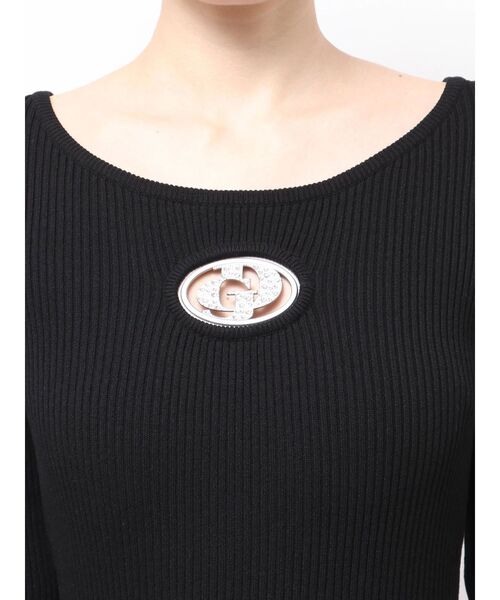 GYDA(ジェイダ)の「GD bijou MOLD LONGニットワンピース(ワンピース・レディース・ブラック/グレー・FREE)」の8枚目の写真