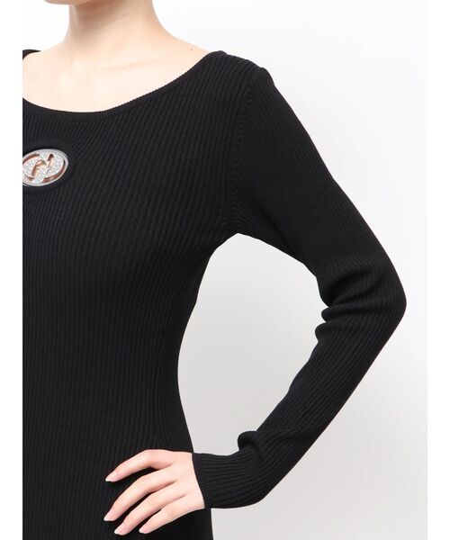 GYDA(ジェイダ)の「GD bijou MOLD LONGニットワンピース(ワンピース・レディース・ブラック/グレー・FREE)」の7枚目の写真