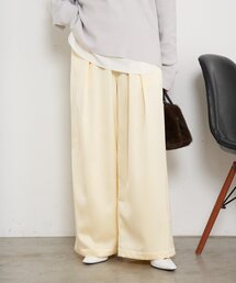 新品未使用⭐︎Sézane ハイウエストパンツ イエローベージュ34 その他パンツ（イエロー/黄色系・サテン）ファッション通販 - ZOZOTOWN