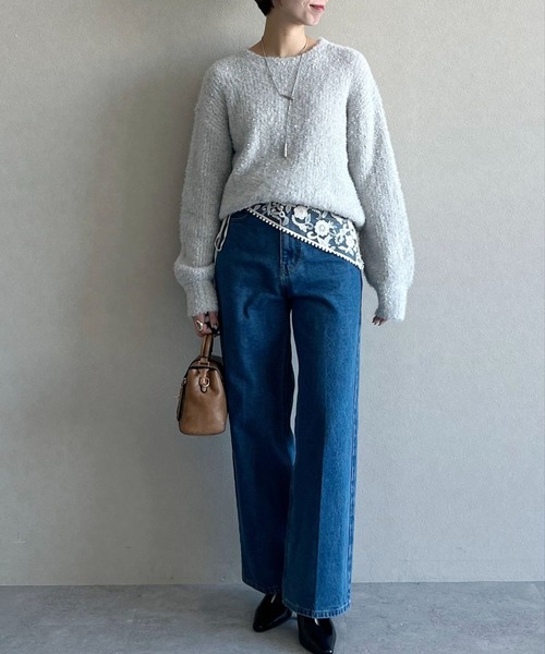 mysty woman（ミスティウーマン）の「ファンシーニット 636342（ニット/セーター・レディース・オフホワイト/グレー/ブルー/ピンク系その他・FREE）」の18枚目の写真