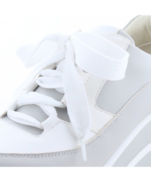 byあしながおじさん（バイアシナガオジサン）の「厚底レースアップスニーカー　8710637（スニーカー・レディース・ブラック/ベージュ/ライトグレー・M/S/L/LL）」の11枚目の写真