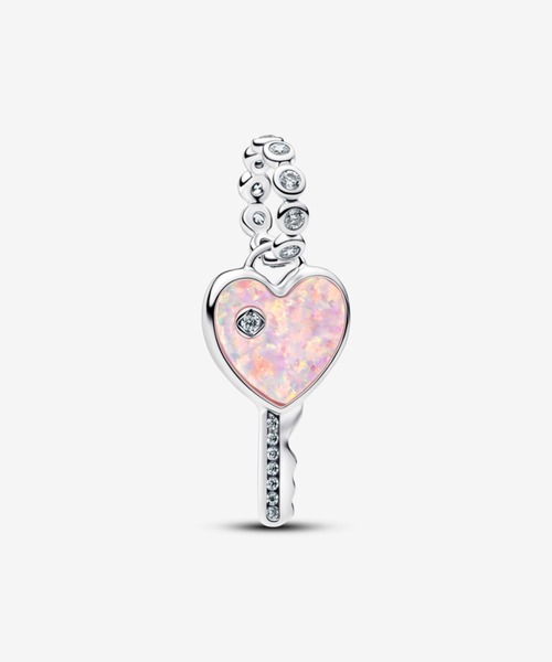 オパール ハート キー ダングル チャーム