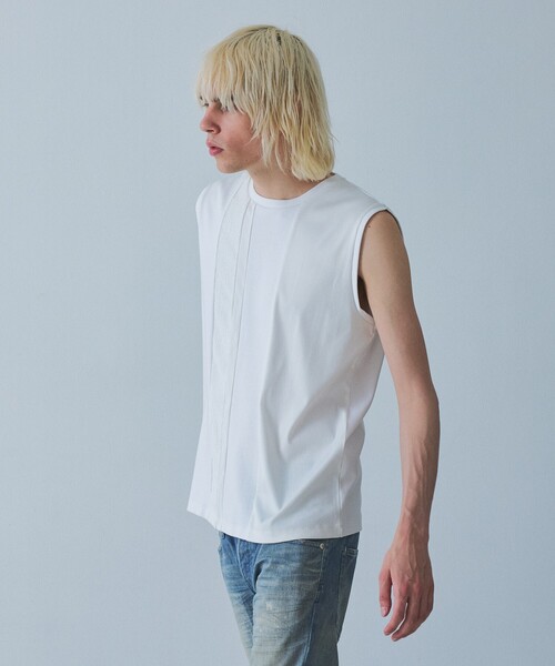 5351 POUR LES HOMMES(ゴーサンゴーイチプールオム)の「【コンビネーション】ノースリーブ Tシャツ(Tシャツ/カットソー・メンズ・ホワイト/ブラック・44/46/48/50)」の2枚目の写真